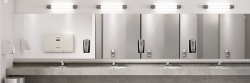 Bathroom with RCP autofoam dispensers
