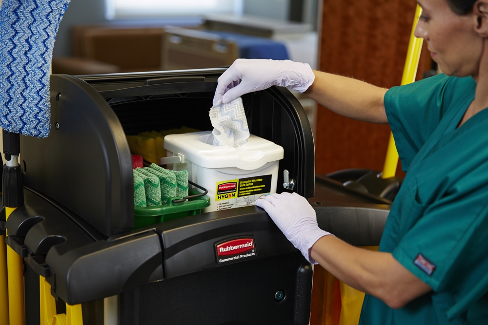 High-Security Healthcare Cleaning Cart